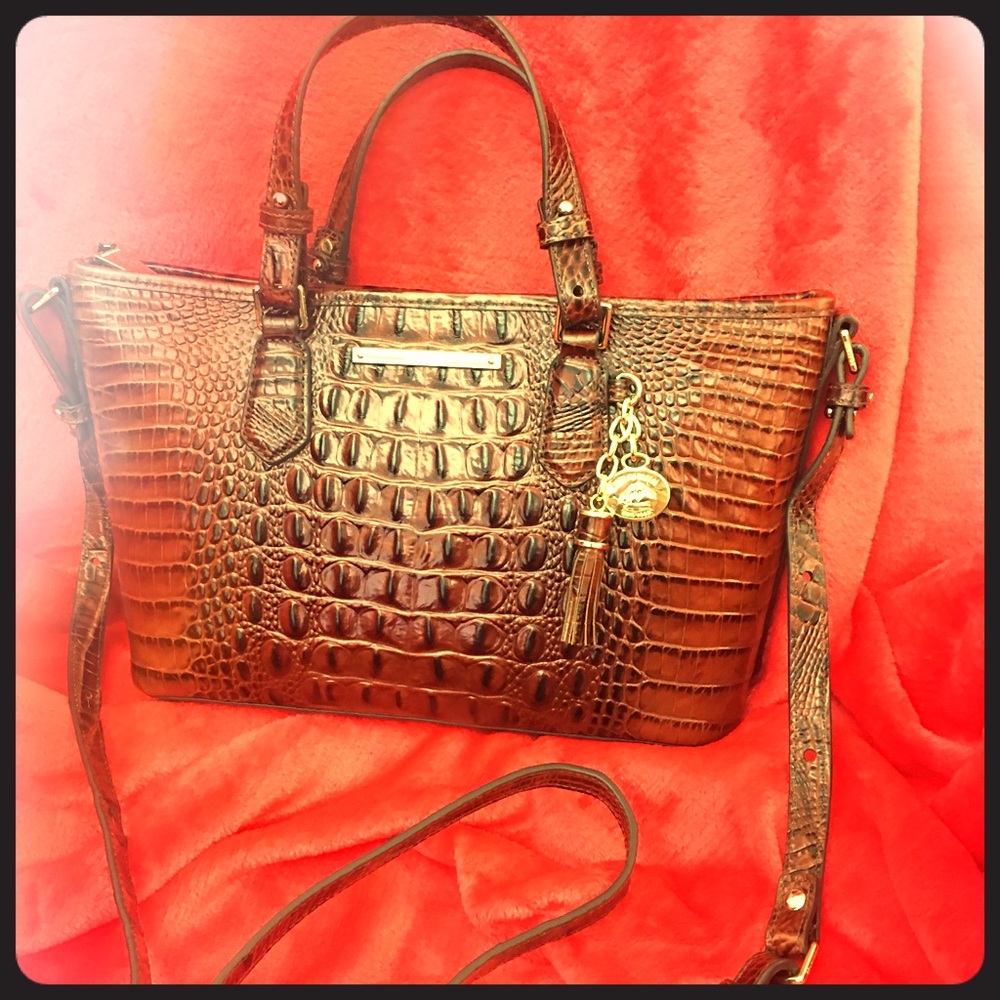 *NWT*BRAHMIN MINI ASHER PECAN MELBOURNE